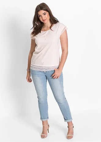 Boxy shirt van katoen, Kleur: roze