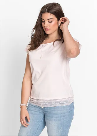 Boxy shirt van katoen, Kleur: roze