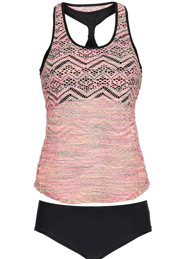 Tankini cu dantelă elastică (2 piese/set)