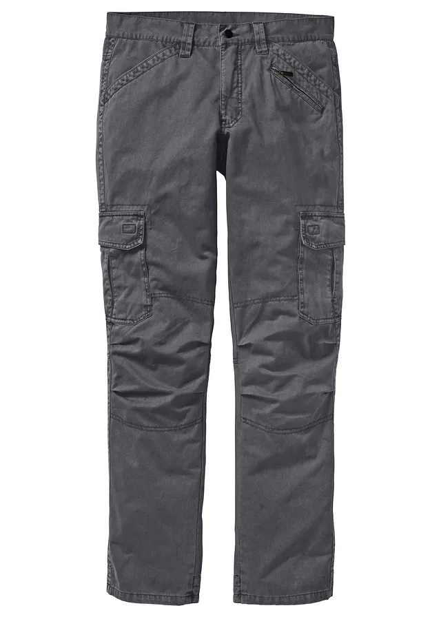 Pantaloni cargo drepți Relaxed Fit, din bumbac 100% robust