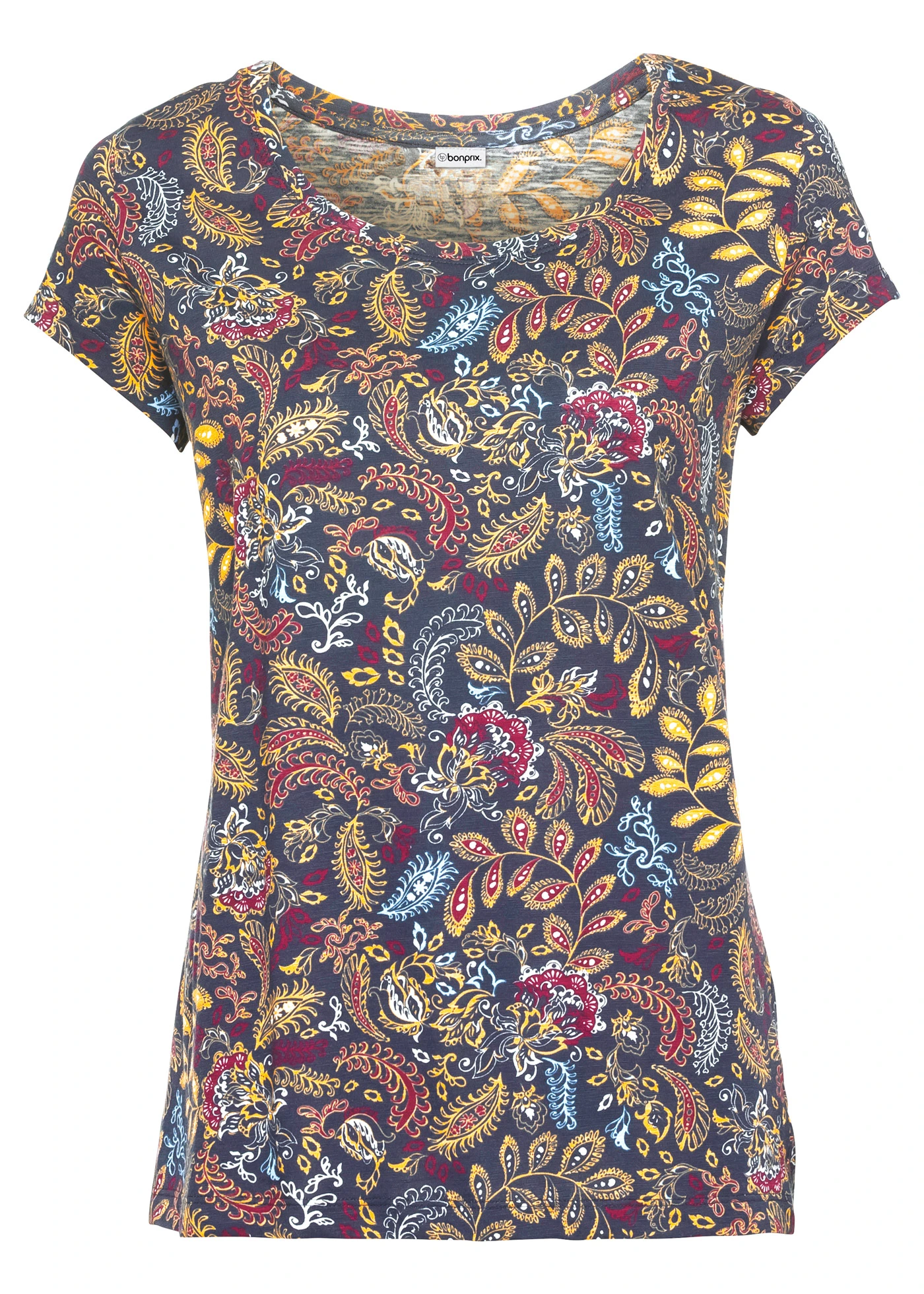 Tričko, potlačené, krátky rukáv • tmavomodrá potlačená • obchod bonprix