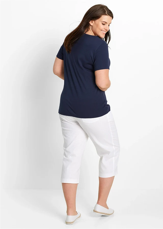 T-shirt coton, Couleur: bleu foncé imprimé