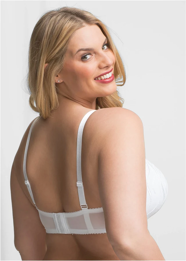 Voorgevormde bh met sierlijk borduursel (set van 2), Kleur: zwart/wit