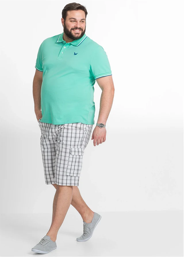 Polo en maille piquée 100% coton, Couleur: vert menthe