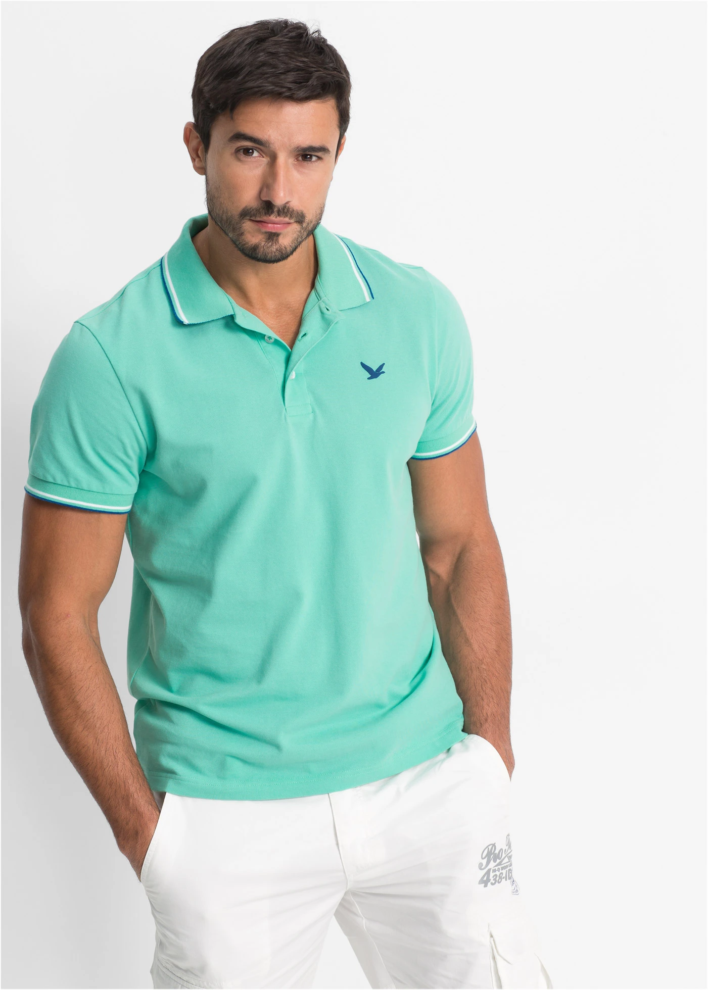 Piqué poloshirt van puur katoen • mintgroen • bonprix online shop