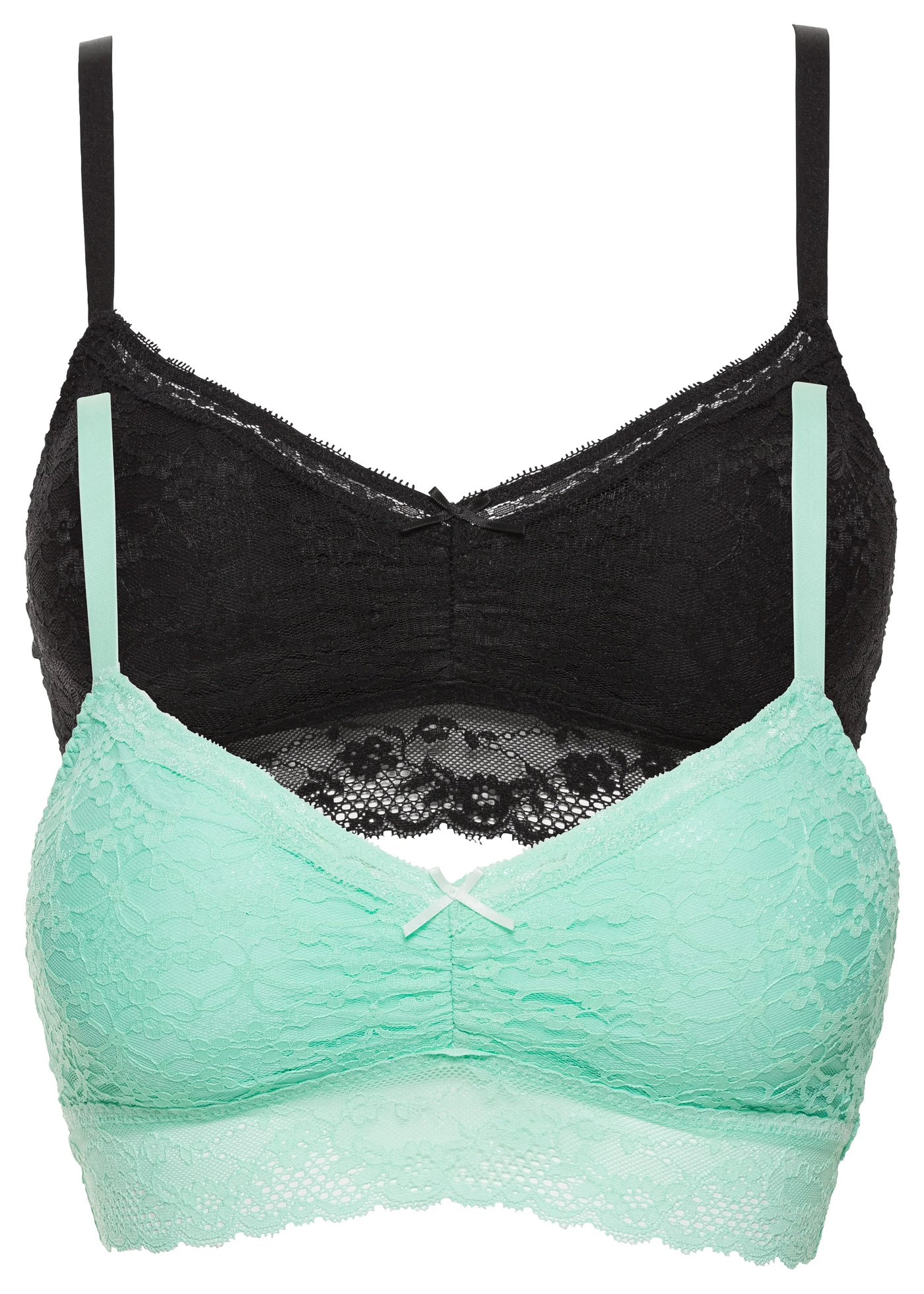 Lot de 2 brassières sans armatures Pink Collection • noir + menthe • Boutique bonprix