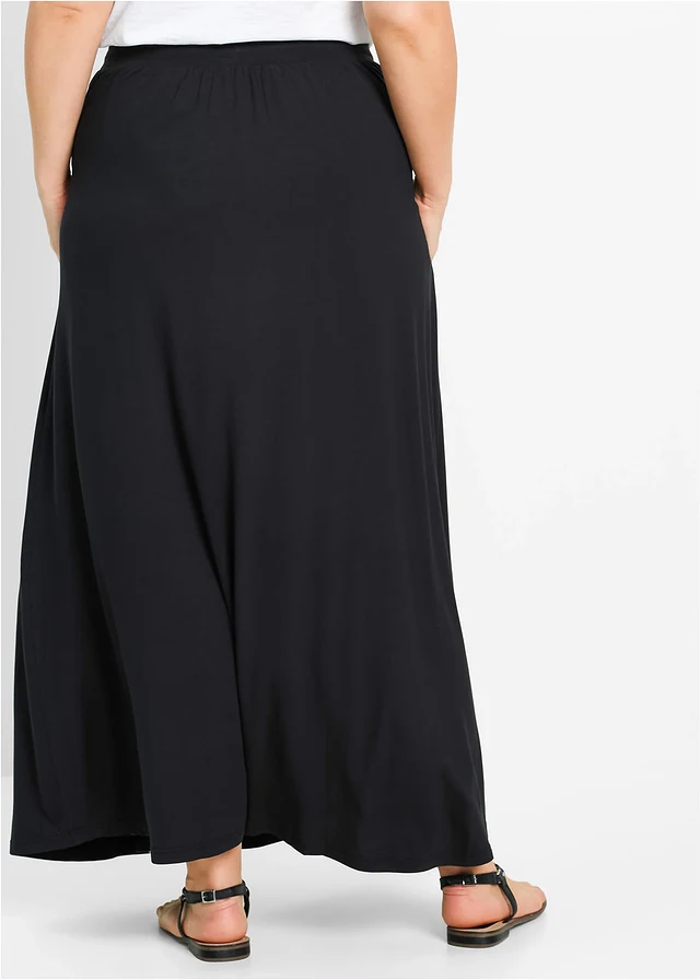 Jersey rok van een viscose-mix, Kleur: zwart
