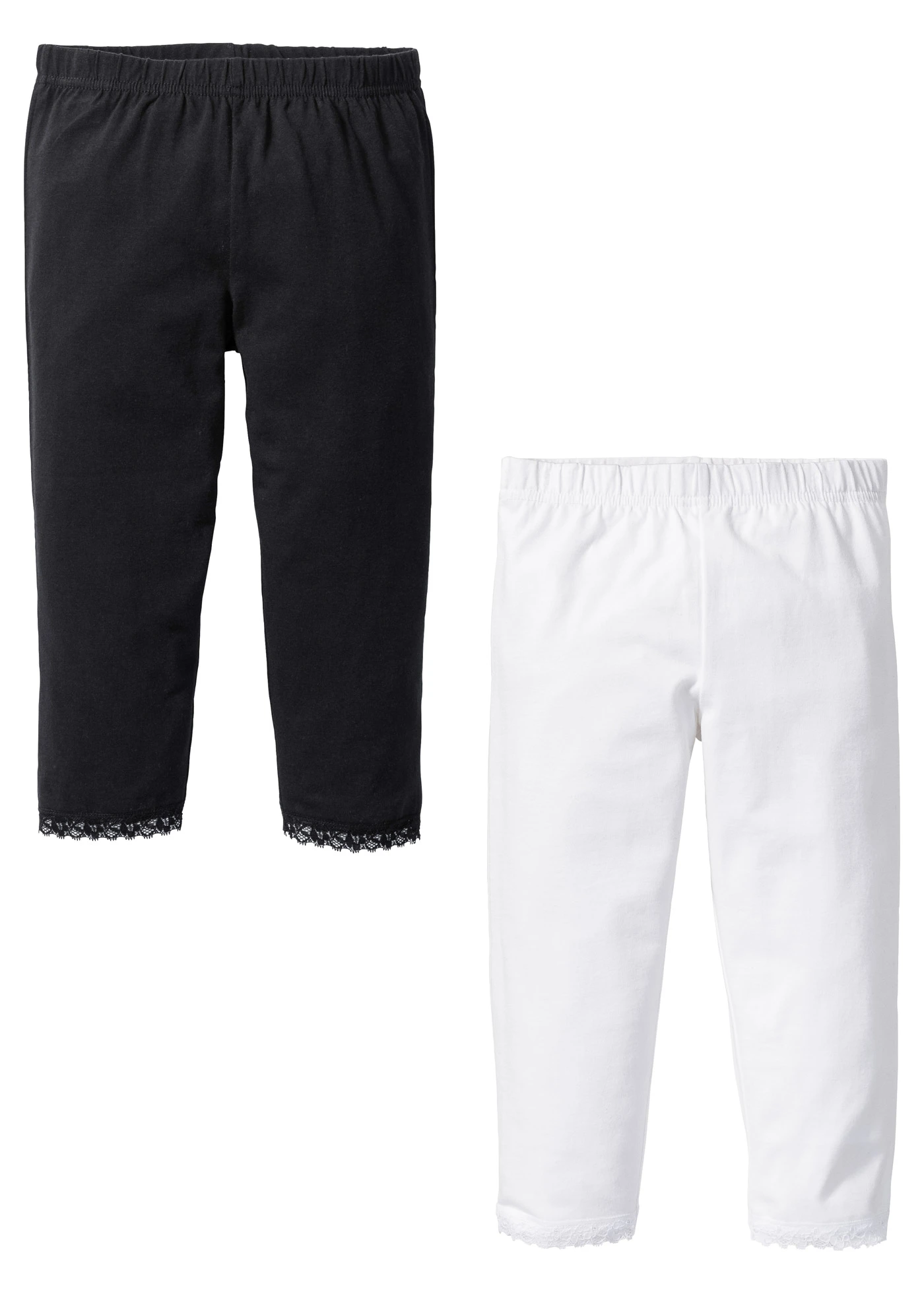 Lot de 2 leggings corsaire • blanc/noir • Boutique bonprix