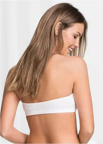 Bandeau melltartó bio-pamuttal (2 db-os csomag) • fekete+fehér • bonprix áruház