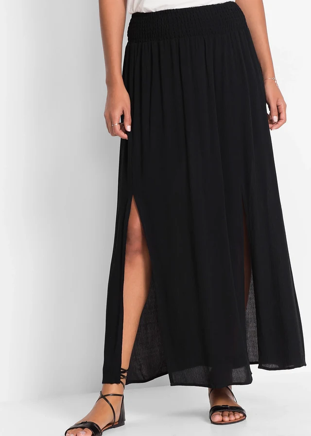 Jupe longue en viscose fluide • noir • product-page.page-title-suffix