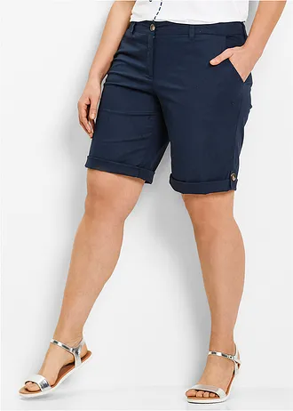 Stretch bermuda, Kleur: donkerblauw