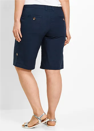 Stretch bermuda, Kleur: donkerblauw