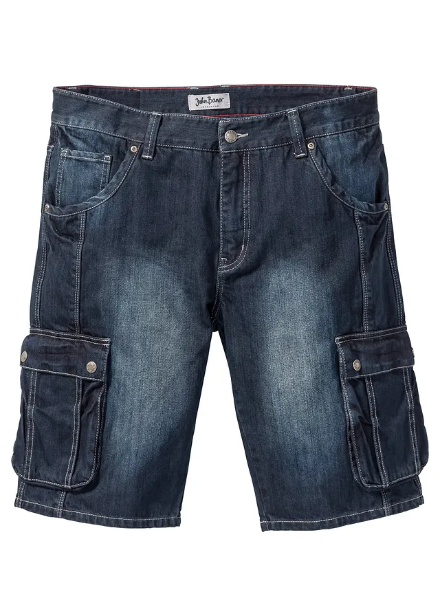 Bermude de blugi tip cargo, regular fit