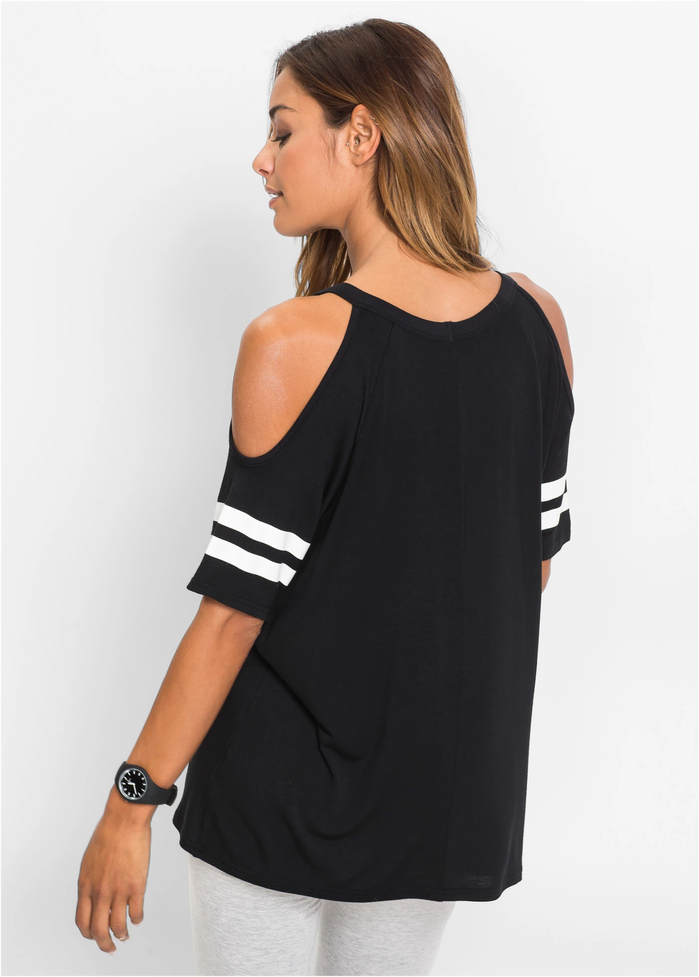 T-shirt en viscose douce • noir imprimé • Boutique bonprix