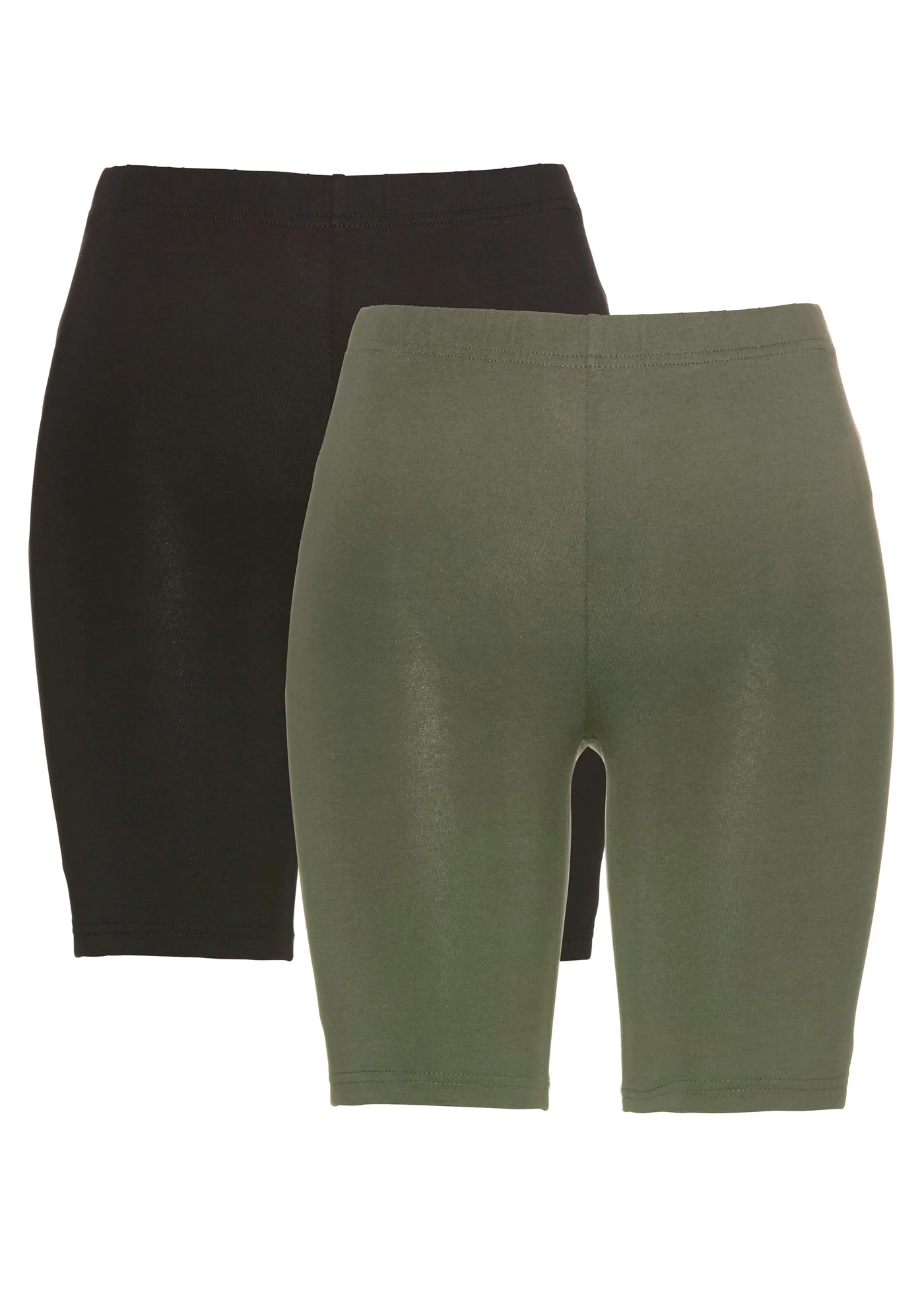 Korte legging (set van 2) • olijfgroen+zwart • bonprix online shop
