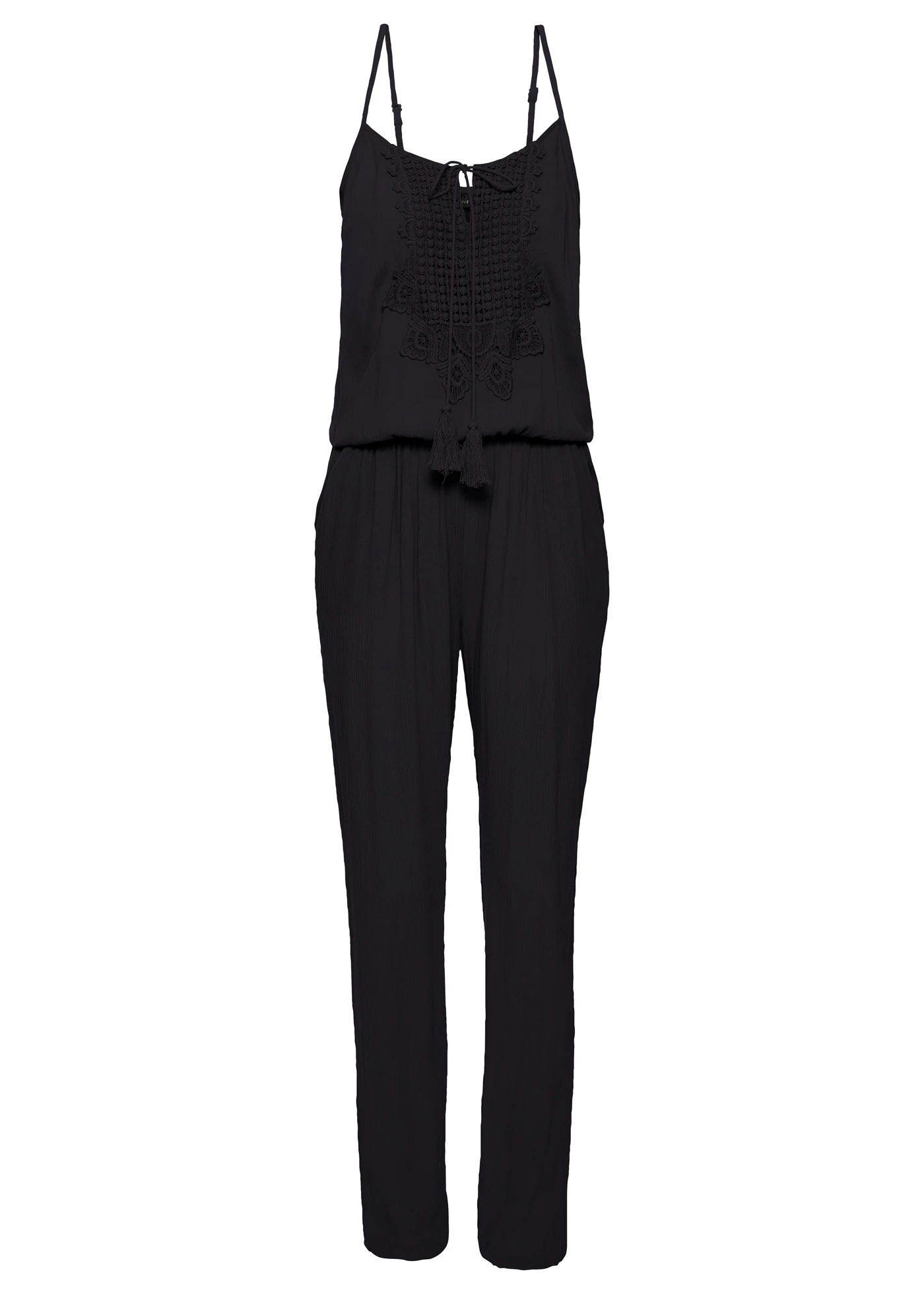 Overal ze strukturované viskózy • černá • bonprix obchod