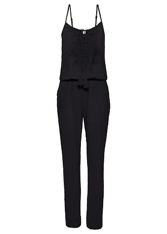 Overal ze strukturované viskózy • černá • bonprix obchod