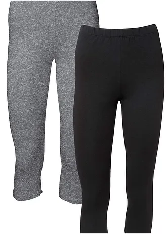 Capri legging (set van 2), Kleur: grijs-zwart