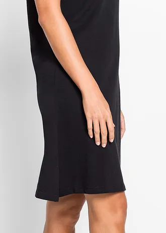 Krátká noční košile z organické bavlny, barva: černá