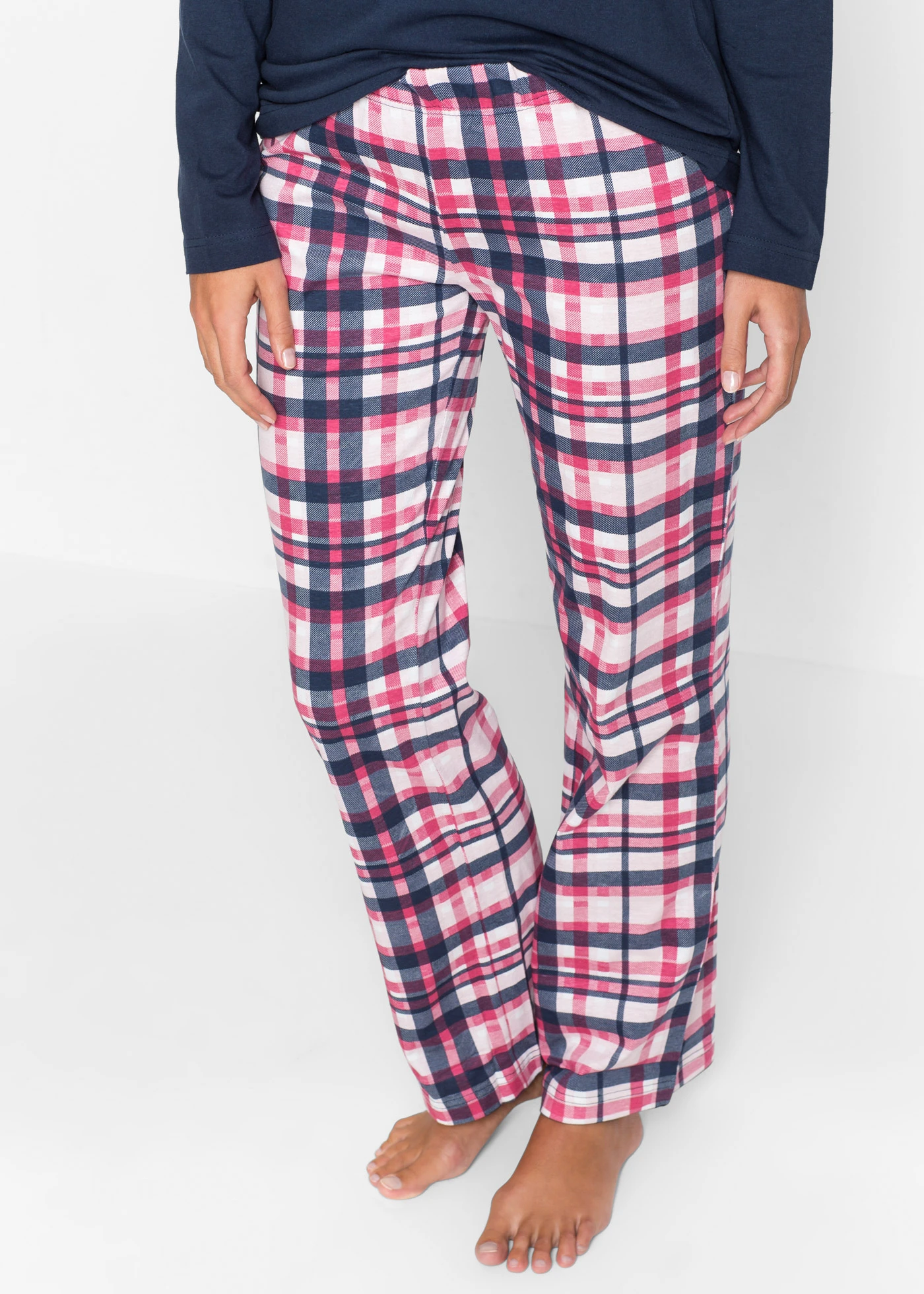 Pijama din bumbac organic 100% • albastru închis cu imprimeu • magazin bonprix