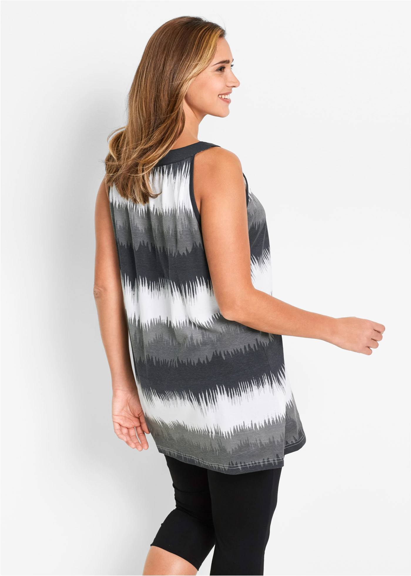 Jurk + capri legging (2-dlg. set) • zwart grafische print plus size • bonprix online shop