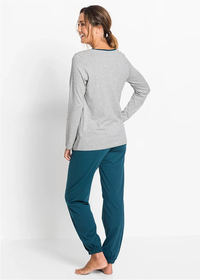 Pyjama en coton majoritaire • bleu pétrole imprimé • product-page.page-title-suffix