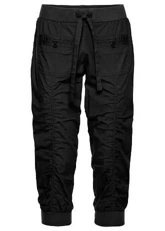 Comfortabele 3/4 broek van puur katoen, Kleur: zwart