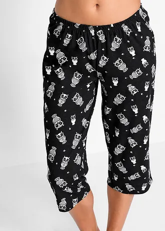 Capri pyžamo s krátkými rukávy • černo-bílá • bonprix obchod