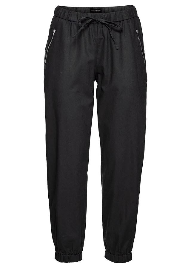 Pantalon 7/8 léger en lin et coton
