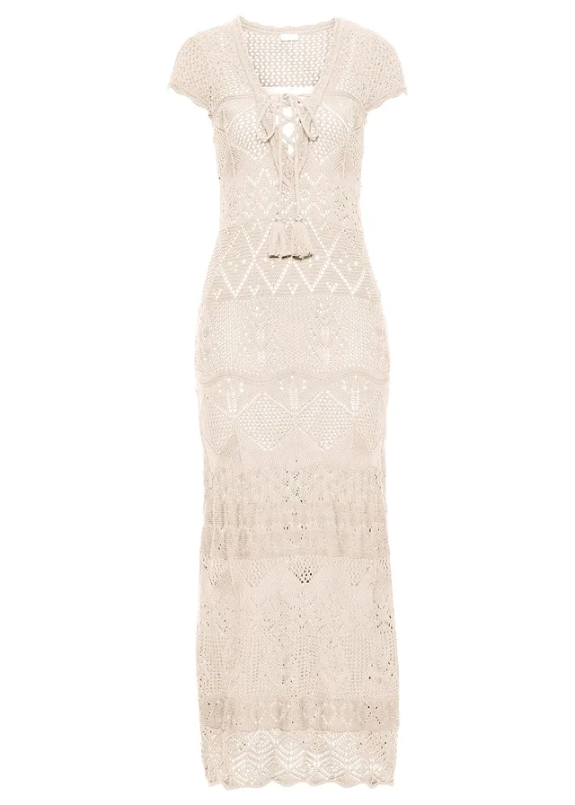 Rochie tricotată cu model ajurat