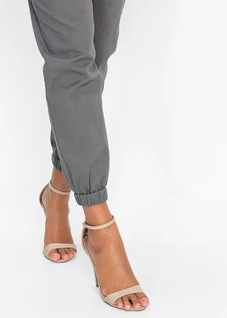 Pantalon 7/8 léger en lin et coton • gris/argenté • Boutique bonprix