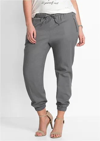 Linnen 7/8 broek, Kleur: zilvergrijs