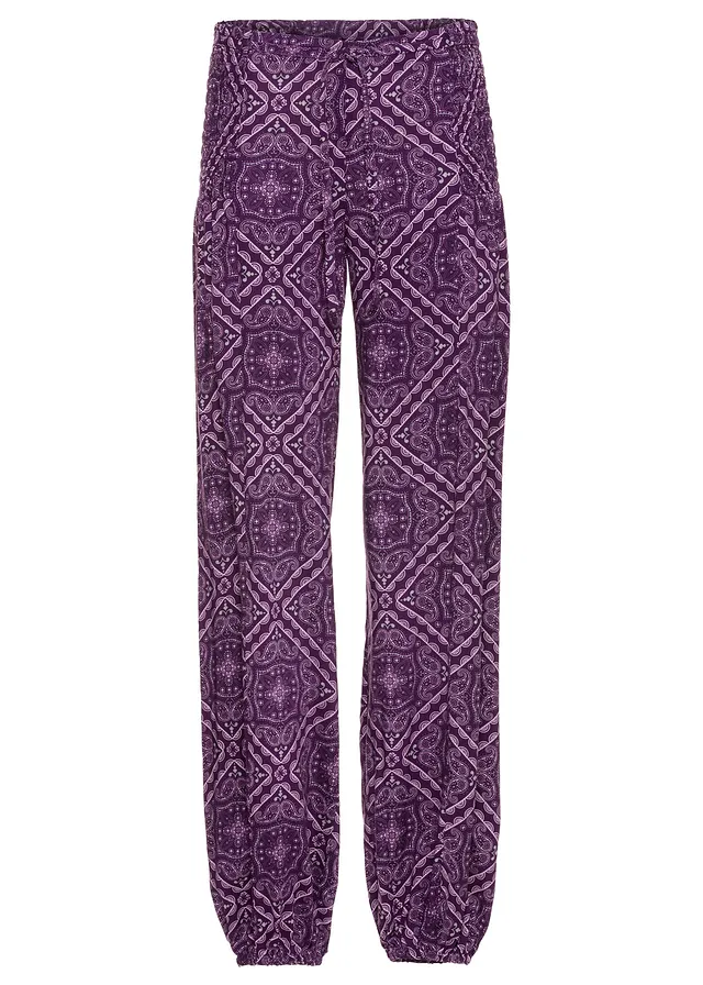 Pantaloni cu talie elastică din viscoză fluidă
