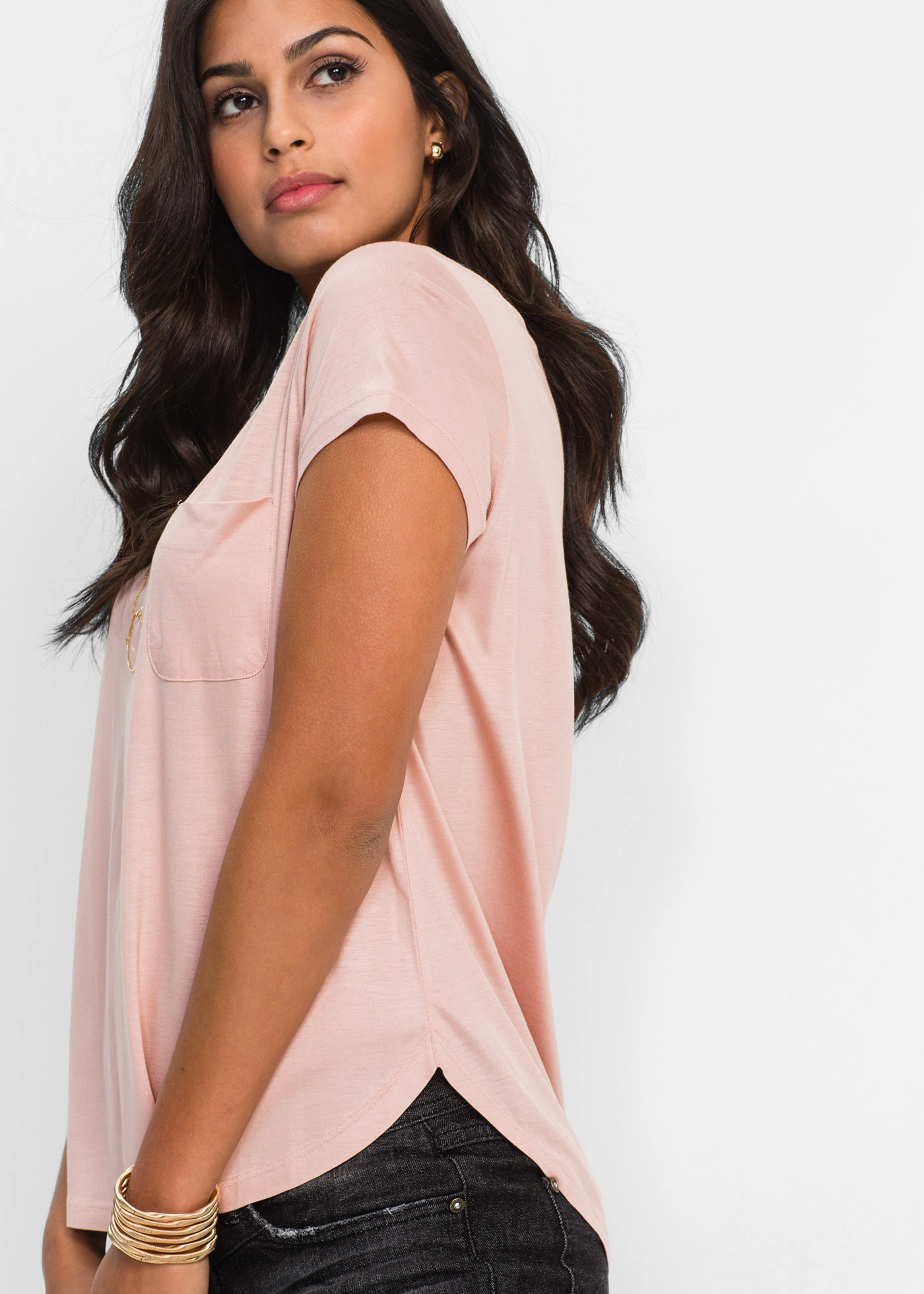 Tričko z měkké viskózy • vintage růžová • bonprix obchod