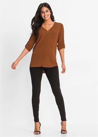 Lange blouse, Kleur: cognac