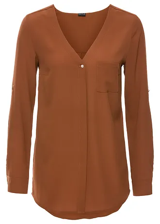 Lange blouse, Kleur: cognac