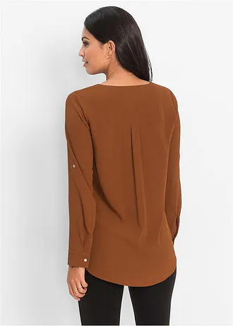 Lange blouse, Kleur: cognac