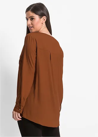 Lange blouse, Kleur: cognac