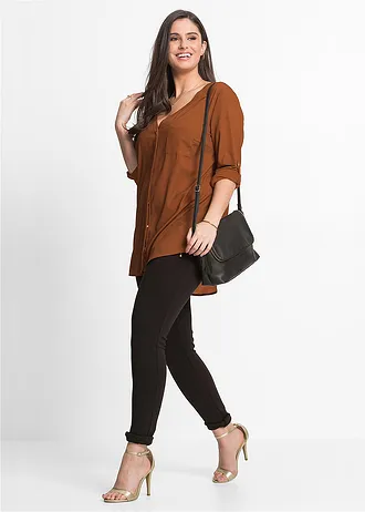 Lange blouse, Kleur: cognac