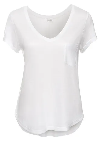 Tričko z měkké viskózy, barva: bílá