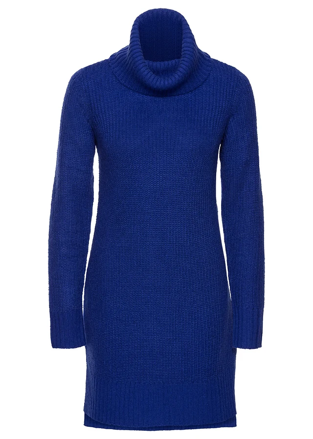 Pull long en maille, Couleur: bleu saphir