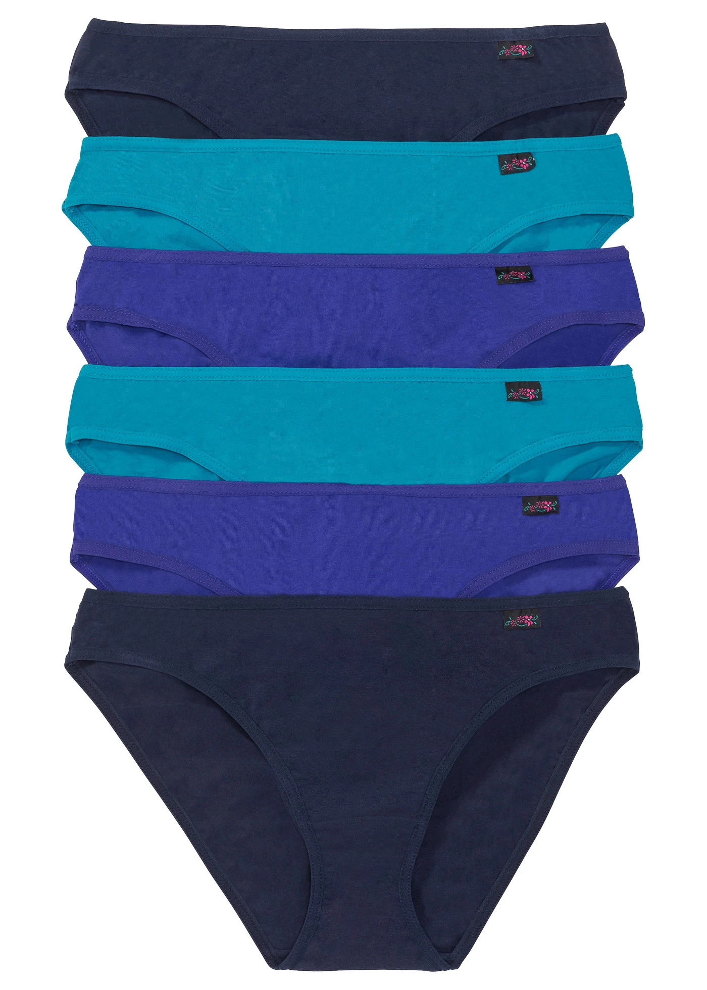 Chilot cu bumbac moale (set/6 buc.) • albastru/turcoaz • magazin bonprix