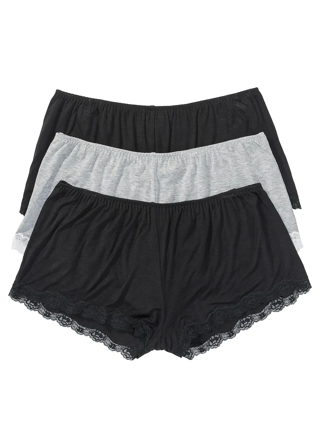 Lot de 3 shorties en viscose