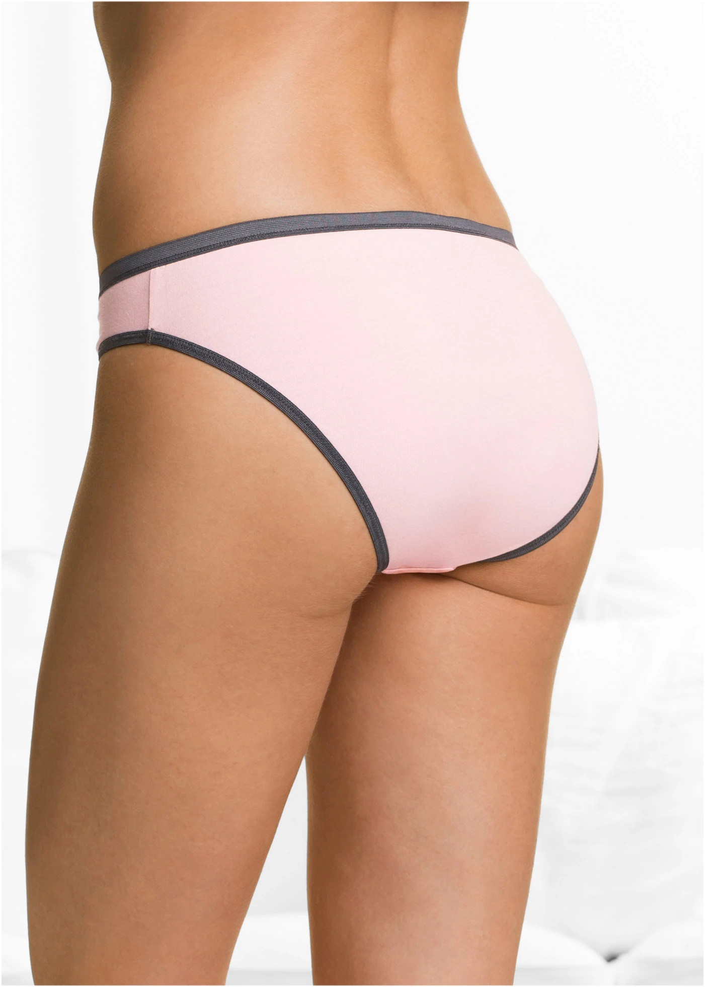 Lot de 5 slips coton • bleu + rose + écru imprimé • Boutique bonprix