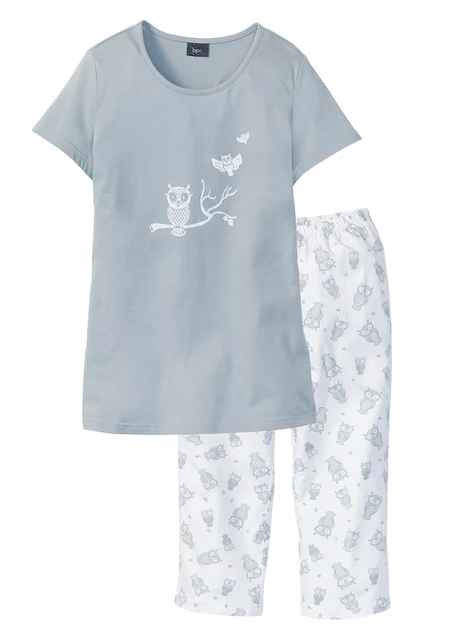 Capri pyjama met korte mouwen (2-dlg.)