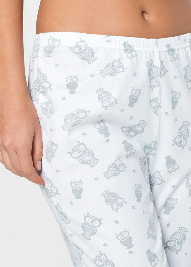 Pyjama corsaire à manches courtes • gris argent/blanc • product-page.page-title-suffix