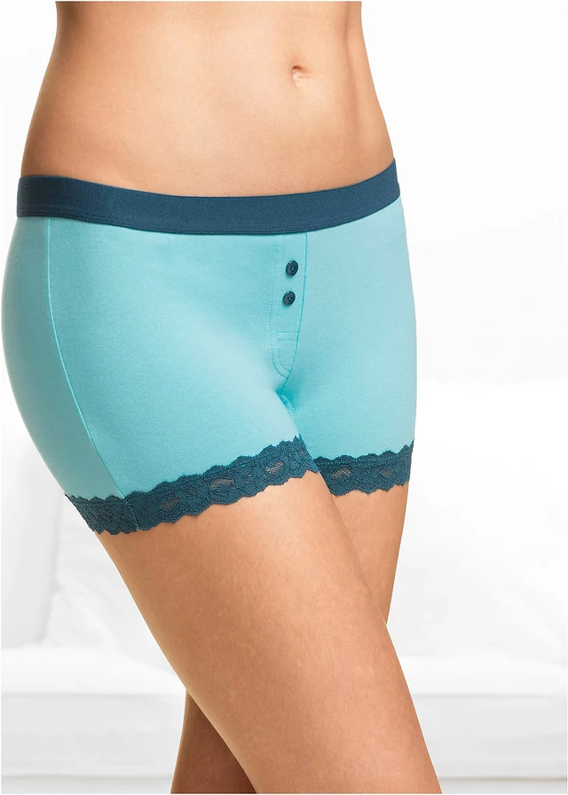 Dames boxer (set van 4) • aqua+zwart • product-page.page-title-suffix