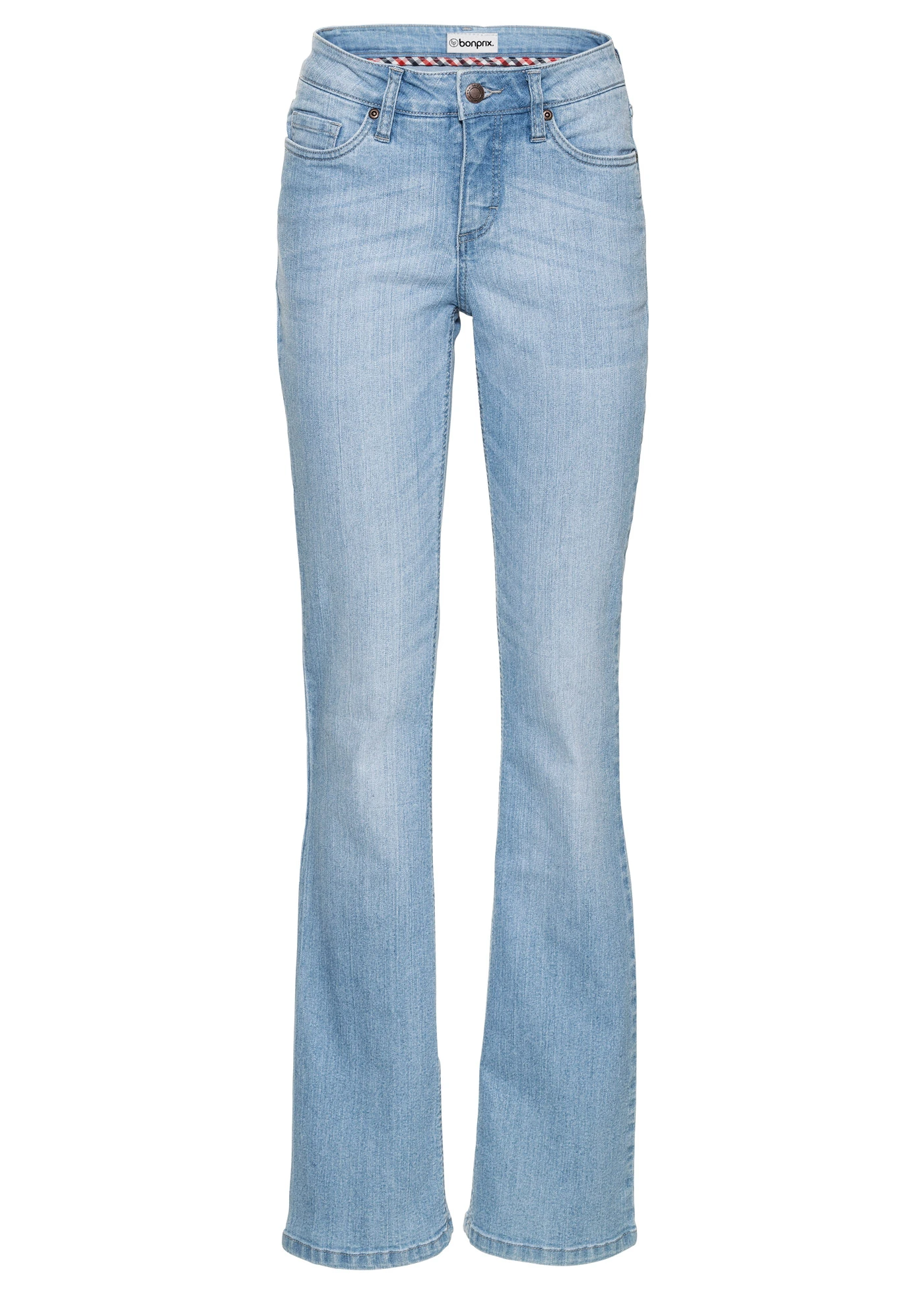 Pohodlné strečové džíny Bootcut, Mid Waist • světle modrá used • bonprix obchod