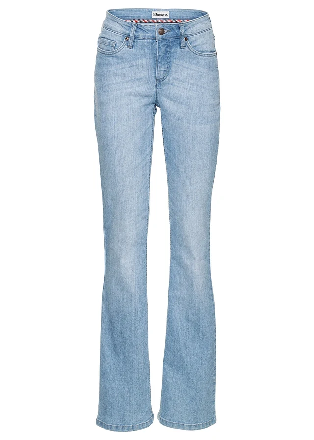 Jean bootcut taille mi-haute, extensible et confortable