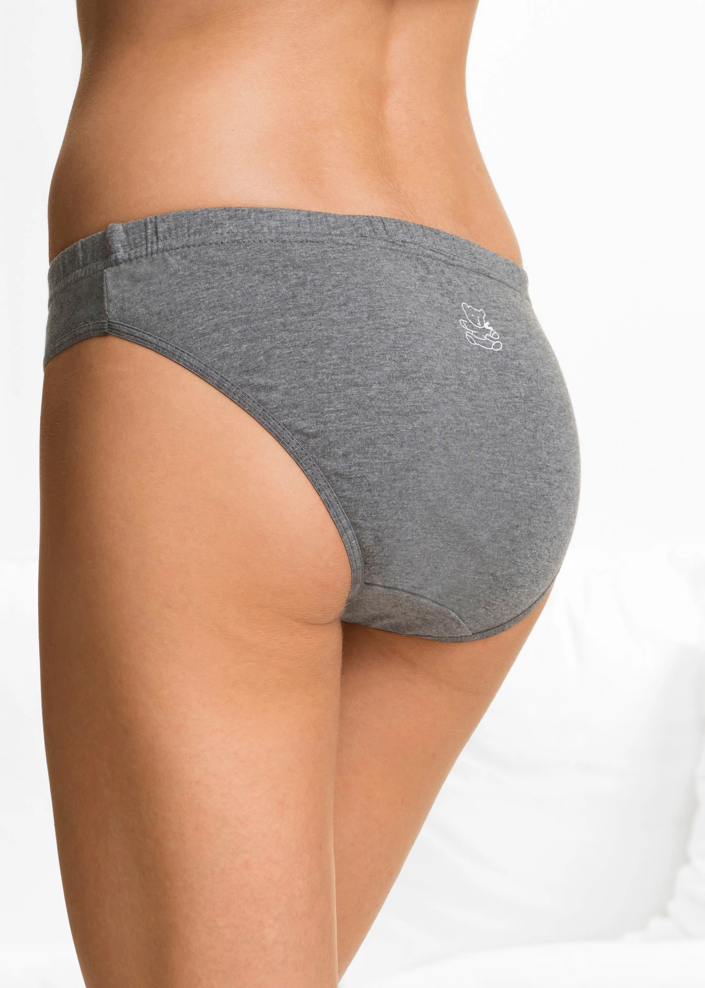 Chilot cu bumbac moale (set/6 buc.) • alb + gri melanj • magazin bonprix